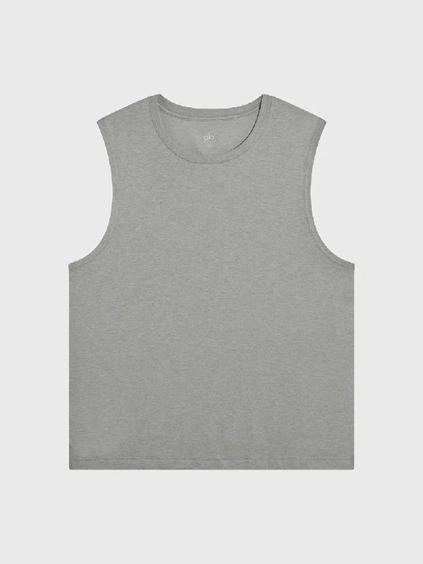 ALO HEATHER GREY TRIUMPH MUSCLE TANK