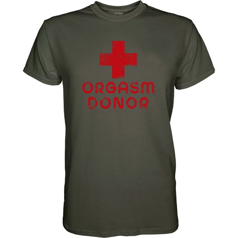 Orgasm Donor Red Cross Men's T-Shirt