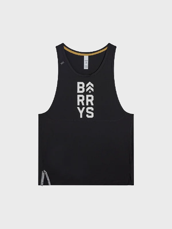 RHONE BLACK EXTRA MILE SINGLET TANK