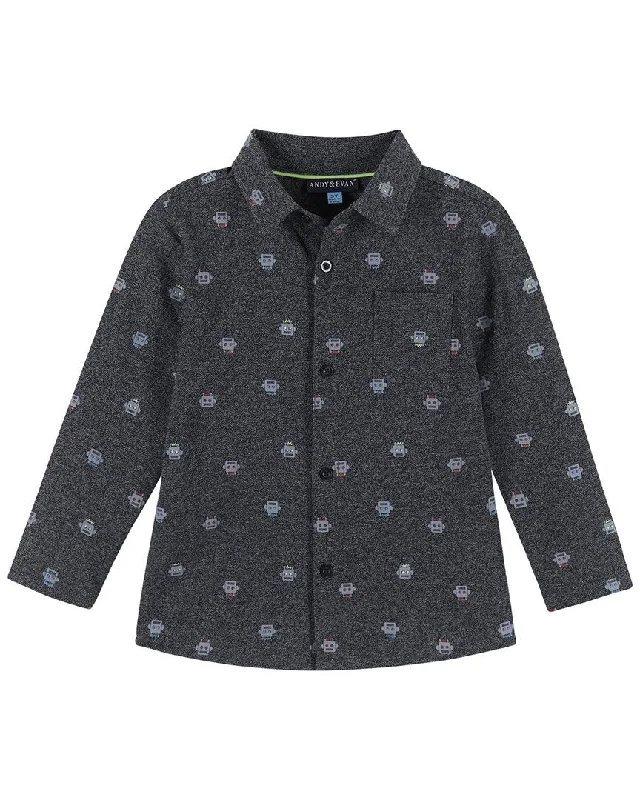 Andy & Evan Pique Knit Button-Down