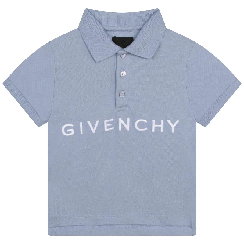 Blue Cotton Logo Polo Shirt