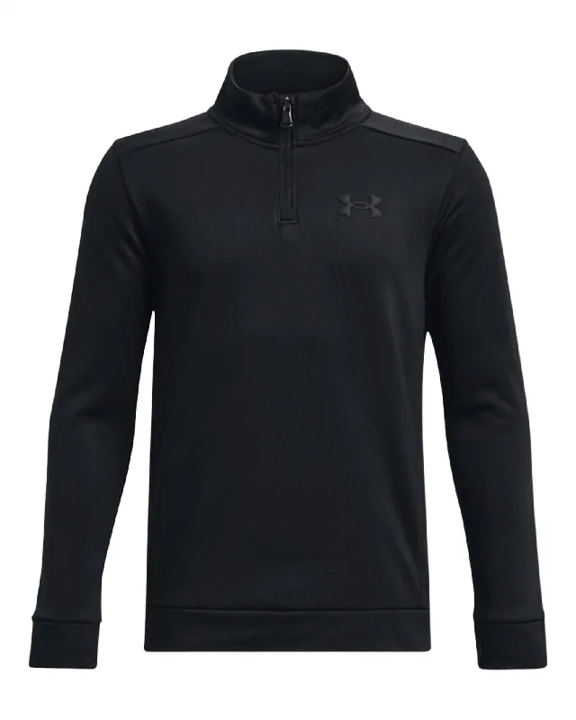 Boys' Fleece 1/4 Zip Shirt In Black