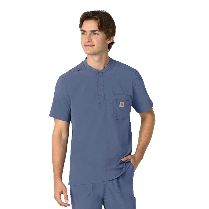 Carhartt Force Cross-Flex Men's Henley Scrub Top - Riverside