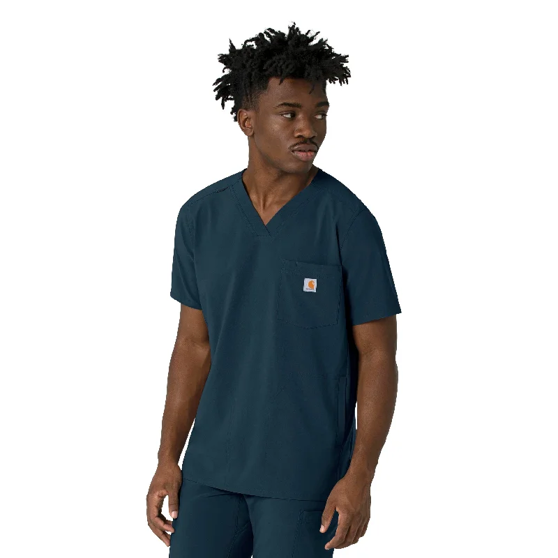 Carhartt Force Cross-Flex Men's V-Neck Scrub Top - Navy