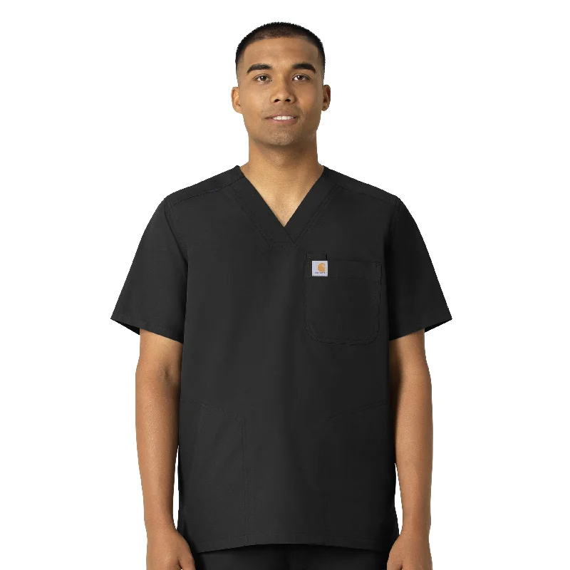 Carhartt Force Essentials Men's V-Neck Shirttail Scrub Top - Black