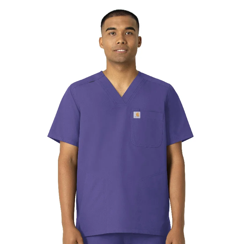 Carhartt Force Essentials Men's V-Neck Shirttail Scrub Top - Grape