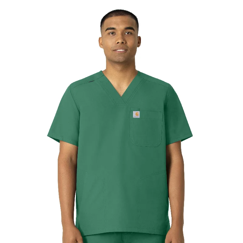 Carhartt Force Essentials Men's V-Neck Shirttail Scrub Top - Hunter