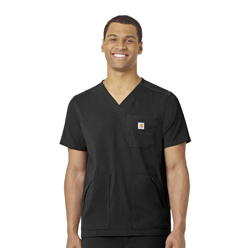 Carhartt Rugged Flex Peak Men's 5-Pocket V-Neck Scrub Top - Black