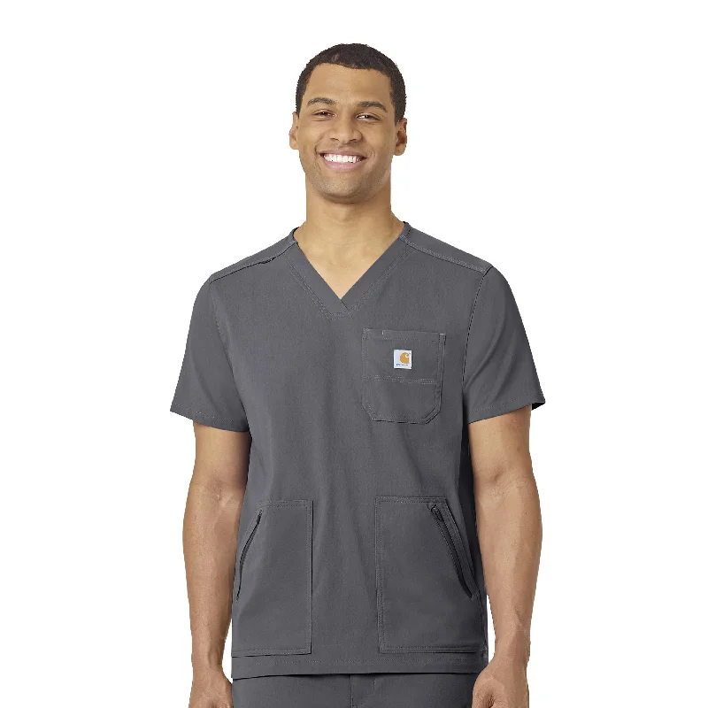 Carhartt Rugged Flex Peak Men's 5-Pocket V-Neck Scrub Top - Pewter