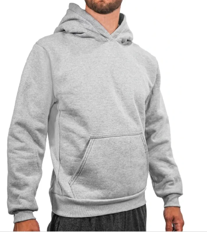 Grey Heavy Weight Fleece Hoodie by WSI Size S - 3XL Sport Made in USA 692PHH