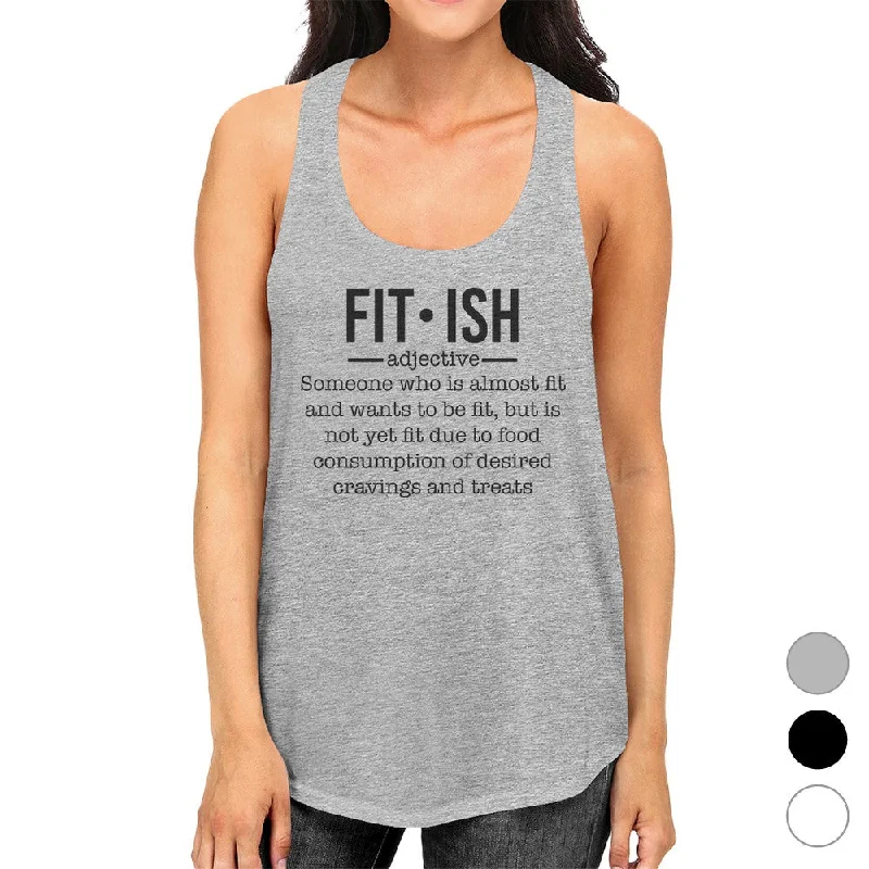 Fit-ish Womens Cute Workout Gym Tank Top Unique Graphic Shirt Gifts