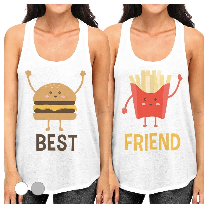 Hamburger And Fries Best Friend Gift Shirts Womens Cute Tank Tops