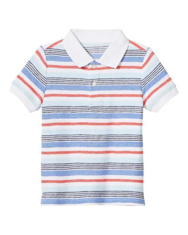 Janie and Jack Striped Pique Polo Shirt