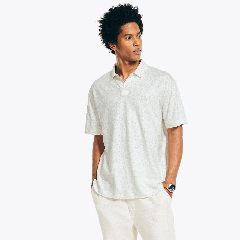 Nautica Mens Sustainably Crafted Classic Fit Printed Polo