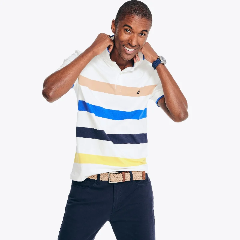 Nautica Mens Sustainably Crafted Classic Fit Striped Polo