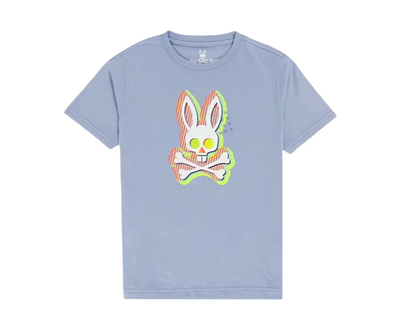 Psycho Bunny Ethan Deco Bunny Deco Blue Kids' Tee Shirt B0U109S1PC-BLUD