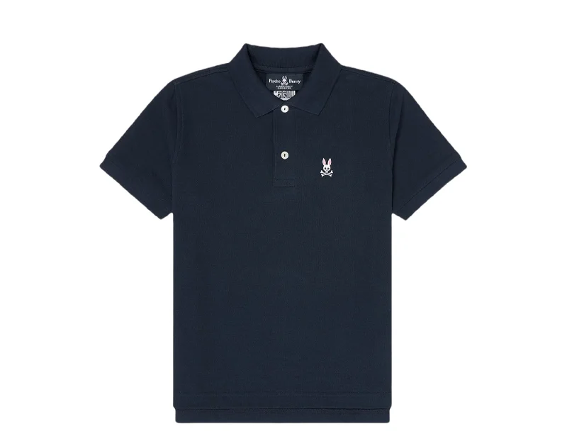 Psycho Bunny Kids Classic Polo Navy Blue Shirt B0K001CRPC-NVY