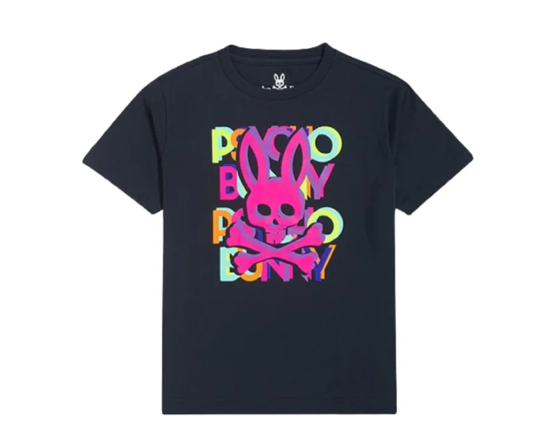 Psycho Bunny Kids' Hudson Multicolor Navy Tee Shirt B0U209S1PC-NVY