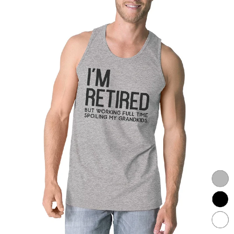 Retired Grandkids Mens Unique Comfortable Graphic Sleeveless Top