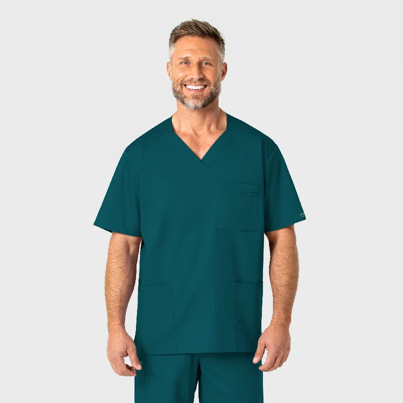 WonderWORK Men's V-Neck Scrub Top - Caribbean