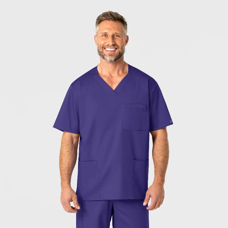 WonderWORK Men's V-Neck Scrub Top - Grape