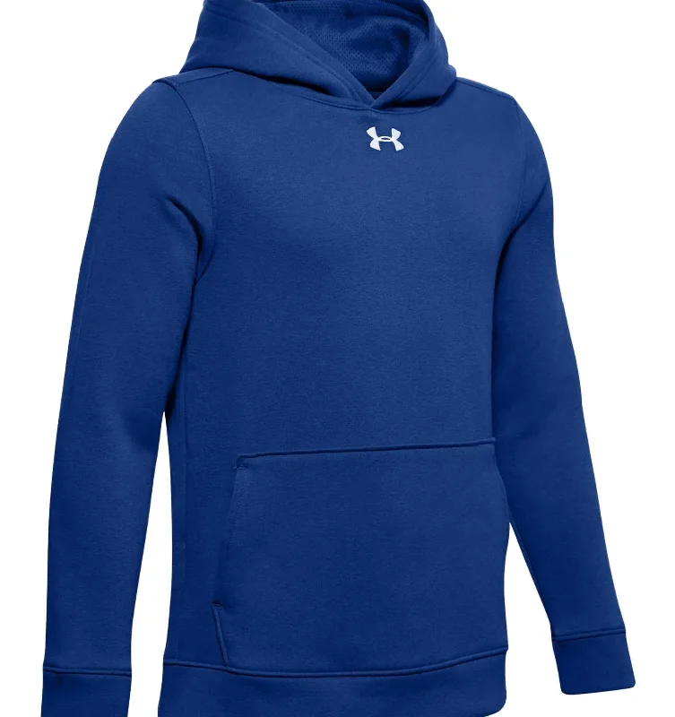 Youth Hustle Fleece Hoody In Royal/white