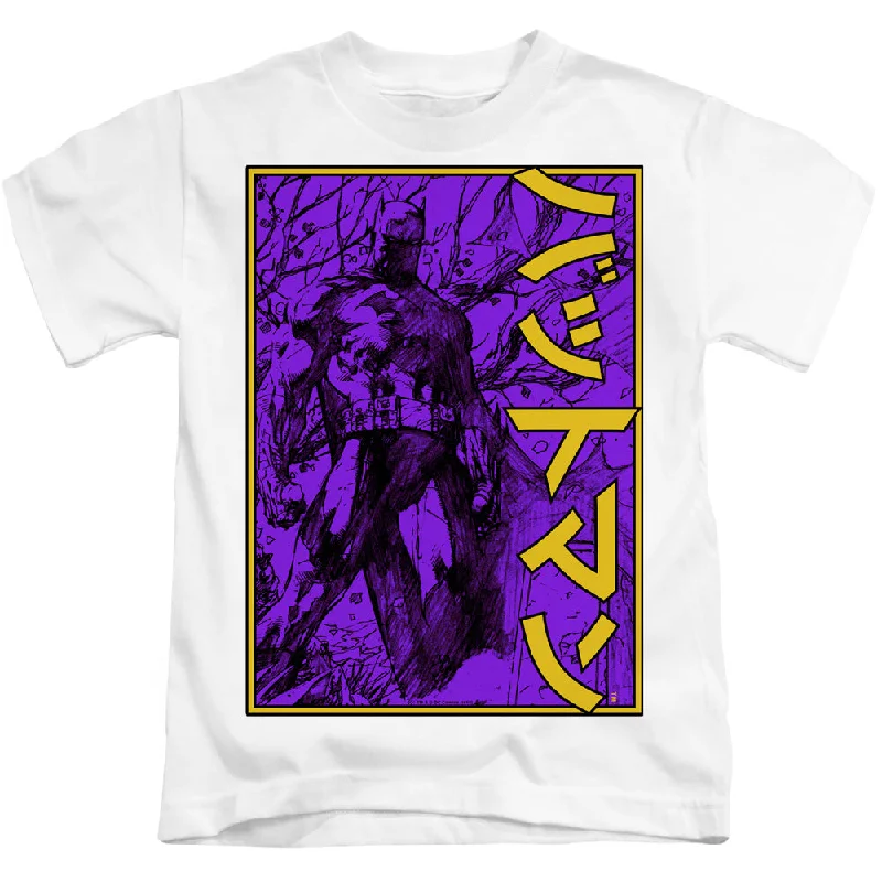 Batman Boys T-Shirt Kanji Framed White Tee