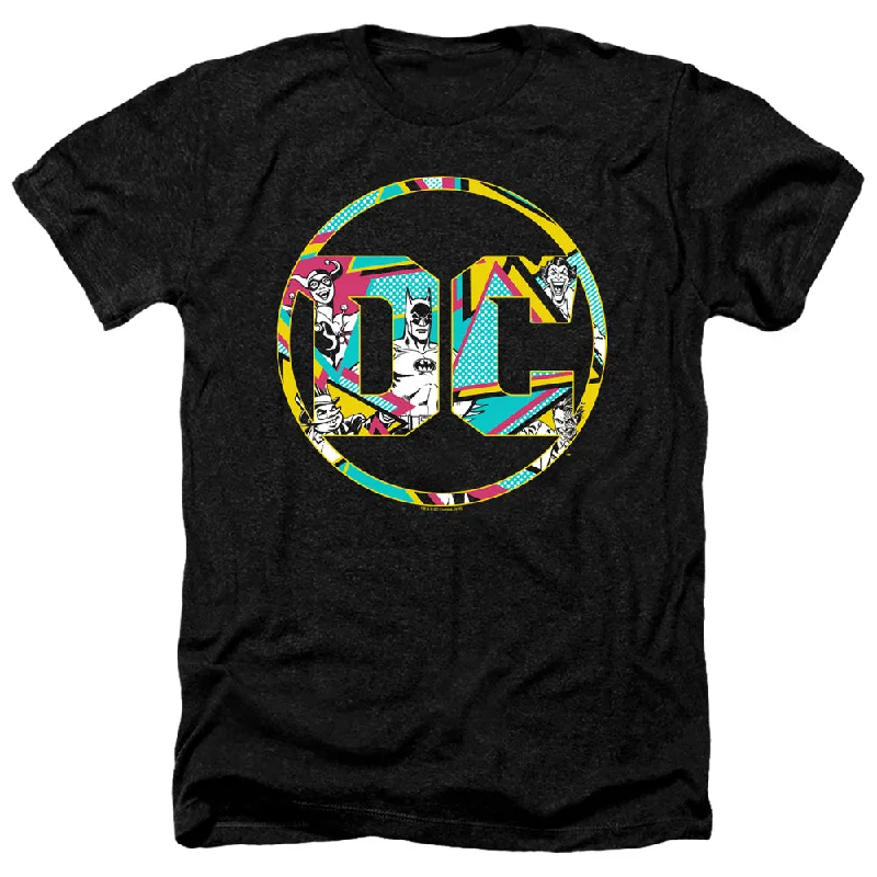 Batman Heather T-Shirt Colorful DC Comics Logo Black Tee