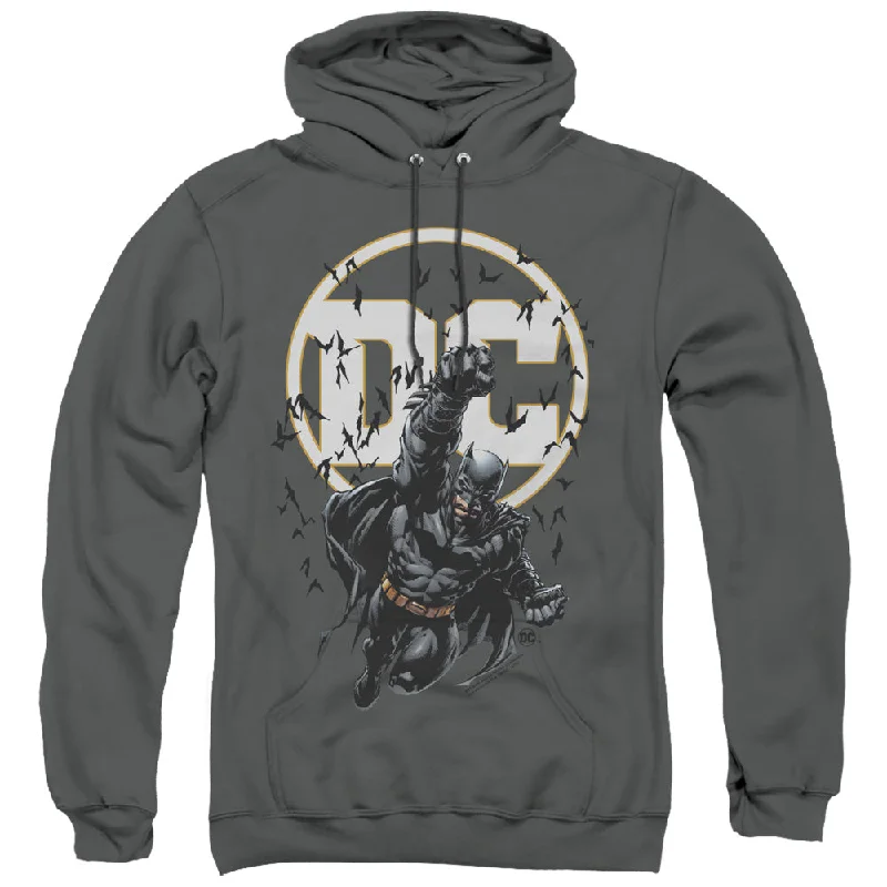 Batman Hoodie DC Logo Bats Flying Charcoal Hoody