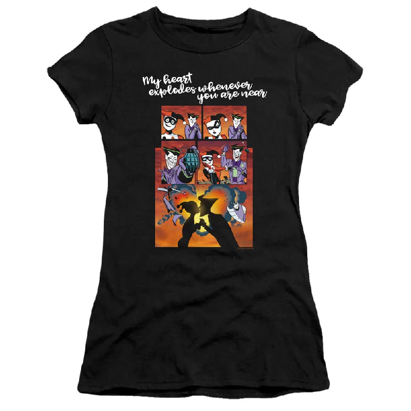 Batman Juniors T-Shirt Heart Explodes Black Premium Tee