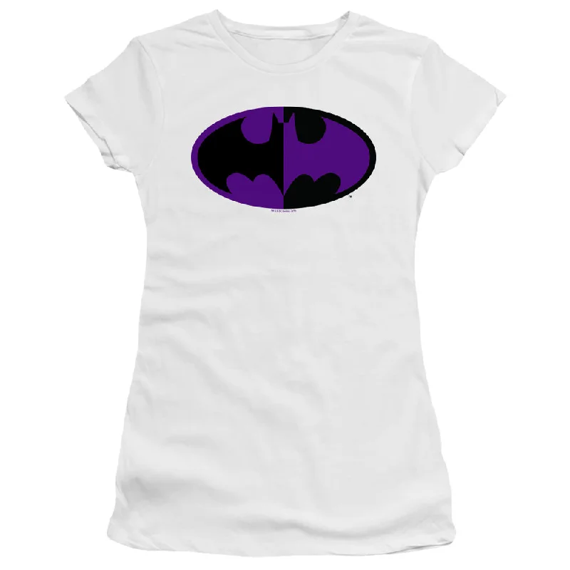 Batman Juniors T-Shirt Split Logo White Premium Tee