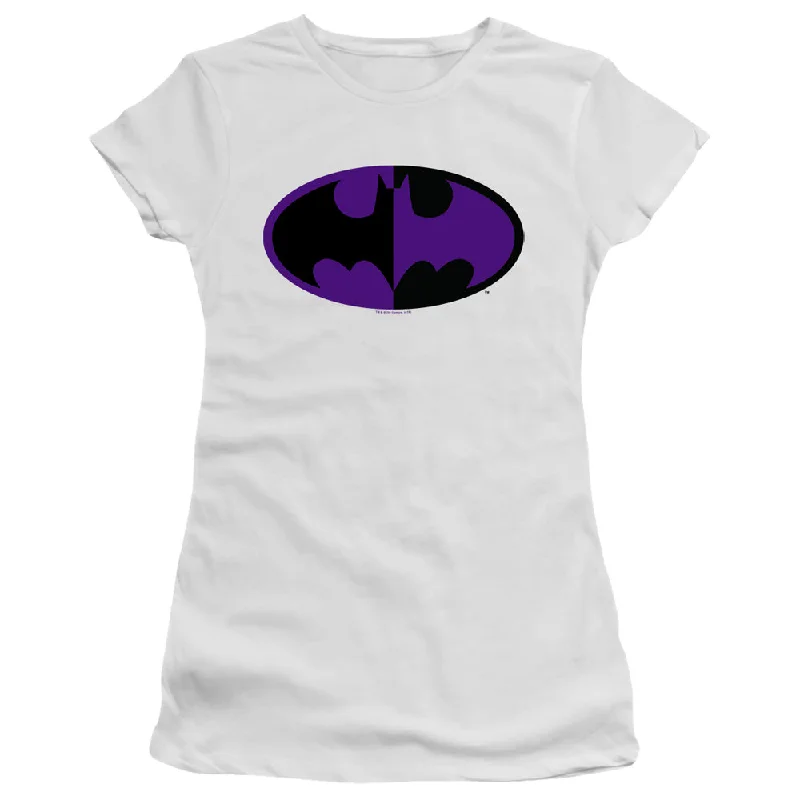 Batman Juniors T-Shirt Split Logo White Tee