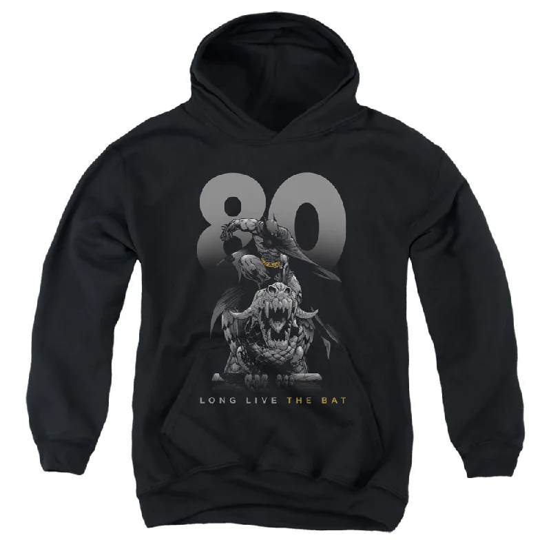 Batman Kids Hoodie 80 Years Long Live The Bat Black Hoody