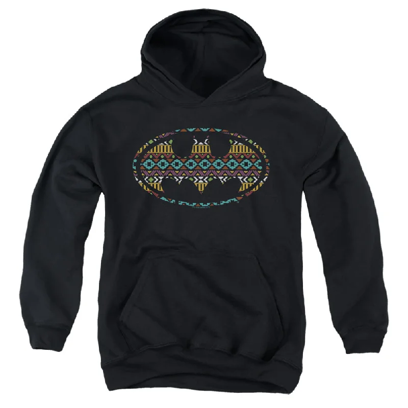 Batman Kids Hoodie Aztec Art Logo Black Hoody