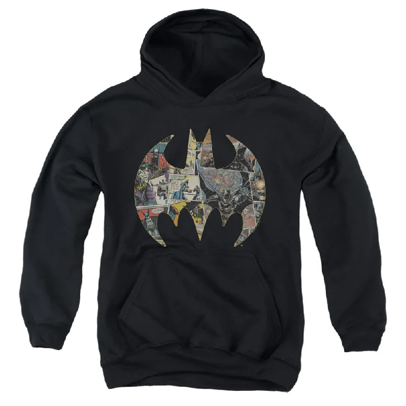 Batman Kids Hoodie Collage Shield Black Hoody