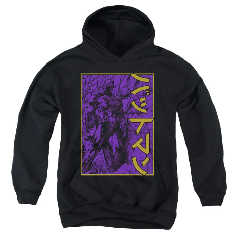 Batman Kids Hoodie Kanji Framed Black Hoody