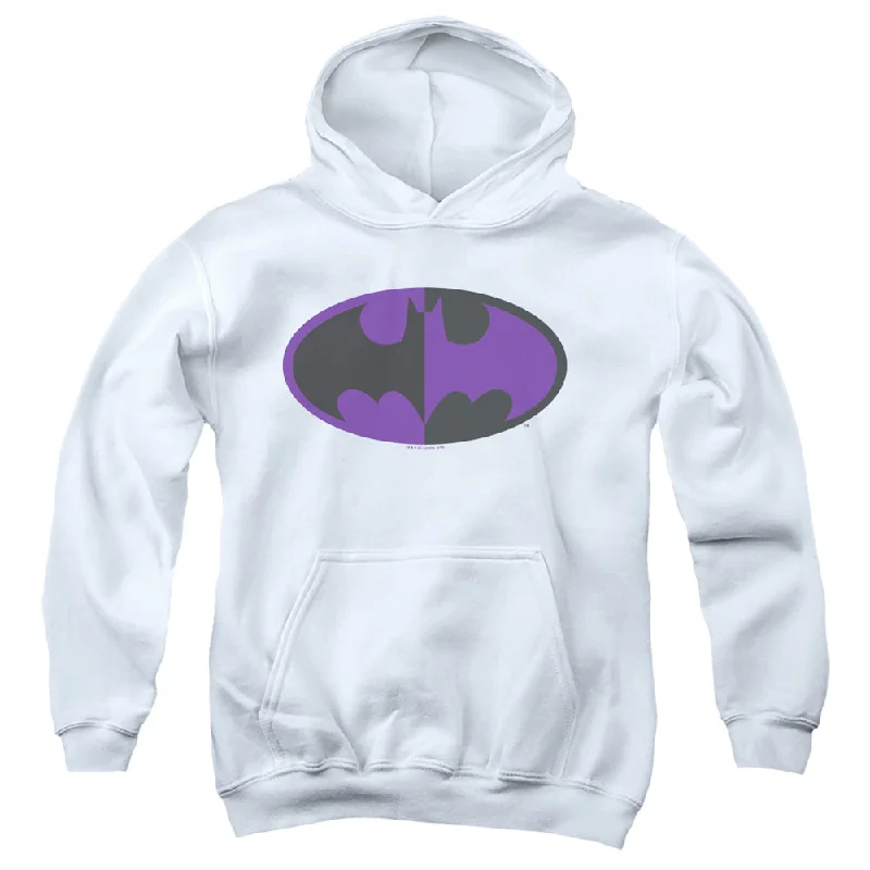 Batman Kids Hoodie Split Logo White Hoody