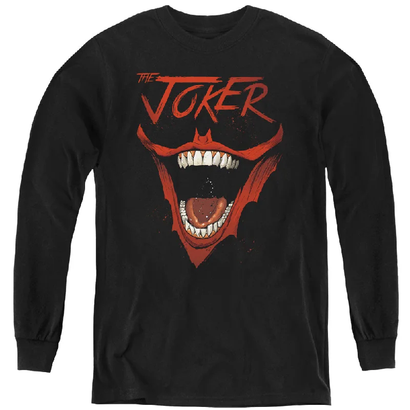 Batman Kids Long Sleeve Shirt Joker Laugh Black Tee