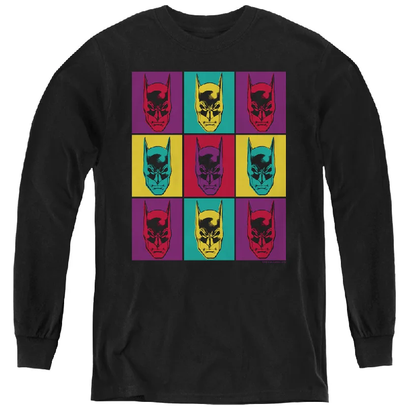 Batman Kids Long Sleeve Shirt Warhol Art Black Tee