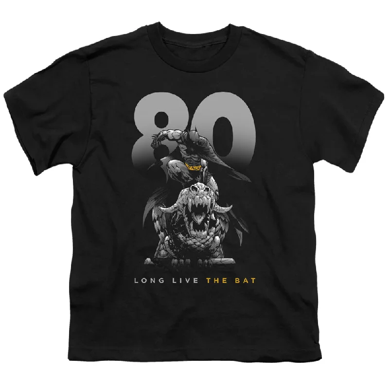 Batman Kids T-Shirt 80 Years Long Live The Bat Black Tee