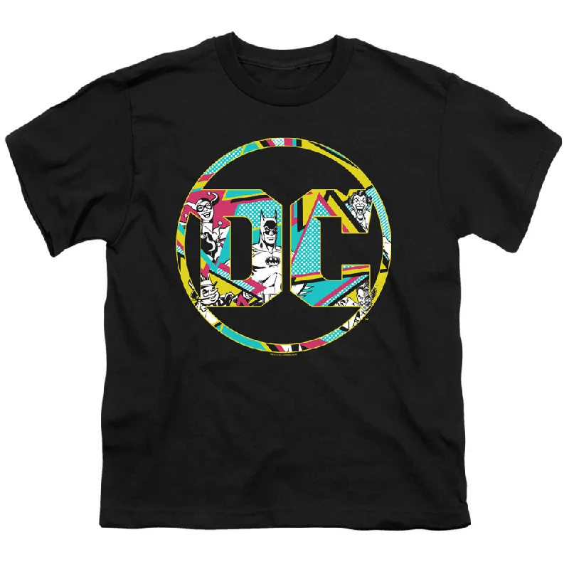 Batman Kids T-Shirt Colorful DC Comics Logo Black Tee