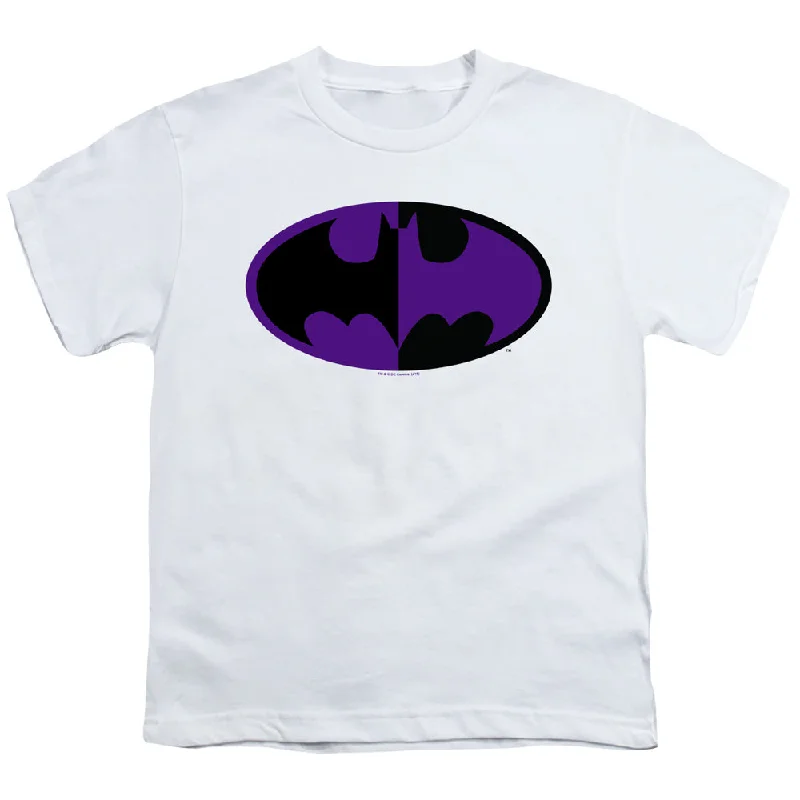 Batman Kids T-Shirt Split Logo White Tee