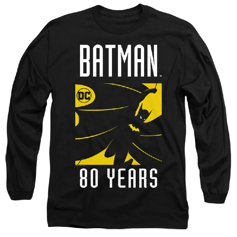 Batman Long Sleeve T-Shirt 80 Years Silhouette Black Tee