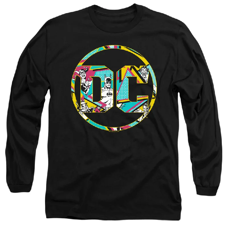 Batman Long Sleeve T-Shirt Colorful DC Comics Logo Black Tee