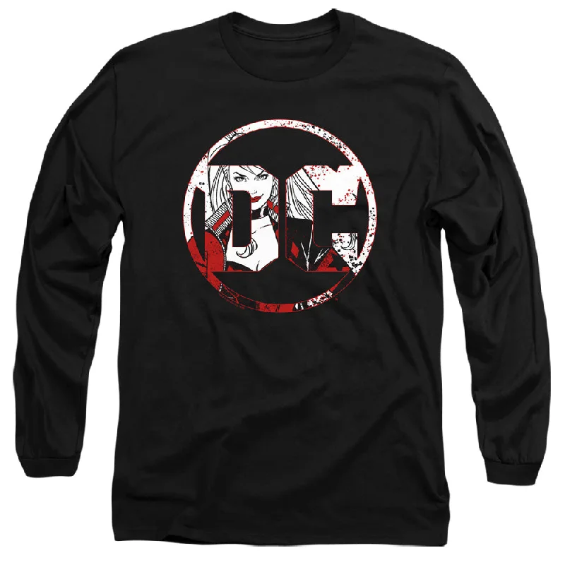 Batman Long Sleeve T-Shirt DC Logo Harley Quinn Black Tee