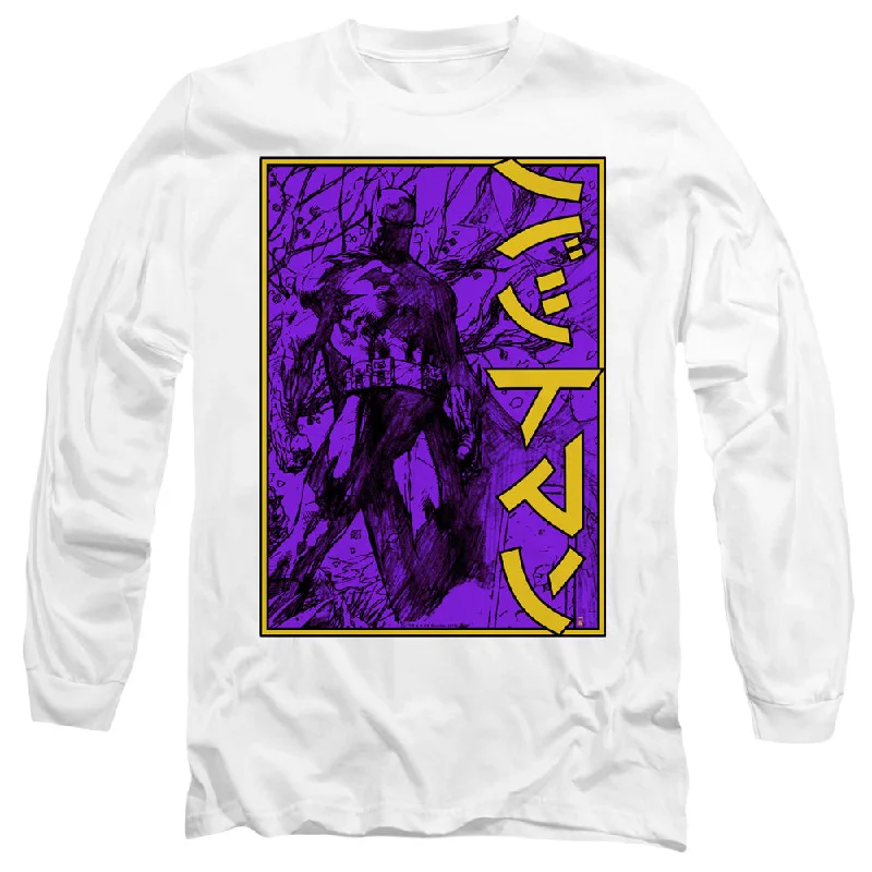 Batman Long Sleeve T-Shirt Kanji Framed White Tee