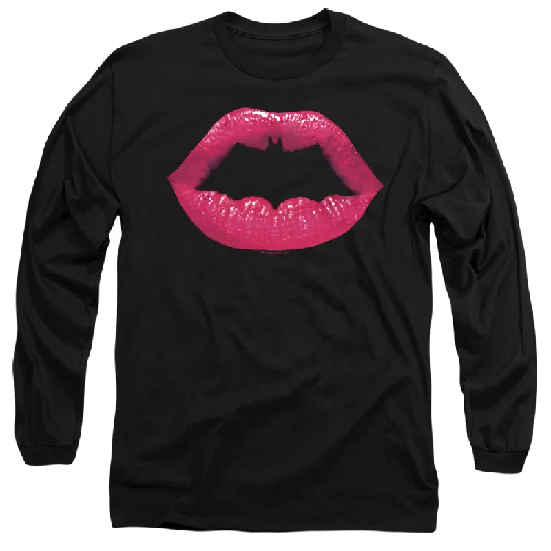 Batman Long Sleeve T-Shirt Kiss Logo Black Tee