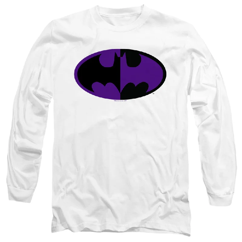 Batman Long Sleeve T-Shirt Split Logo White Tee