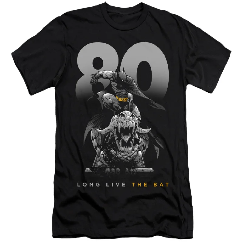 Batman Premium Canvas T-Shirt 80 Years Long Live The Bat Black Tee