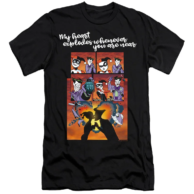 Batman Premium Canvas T-Shirt Heart Explodes Black Tee